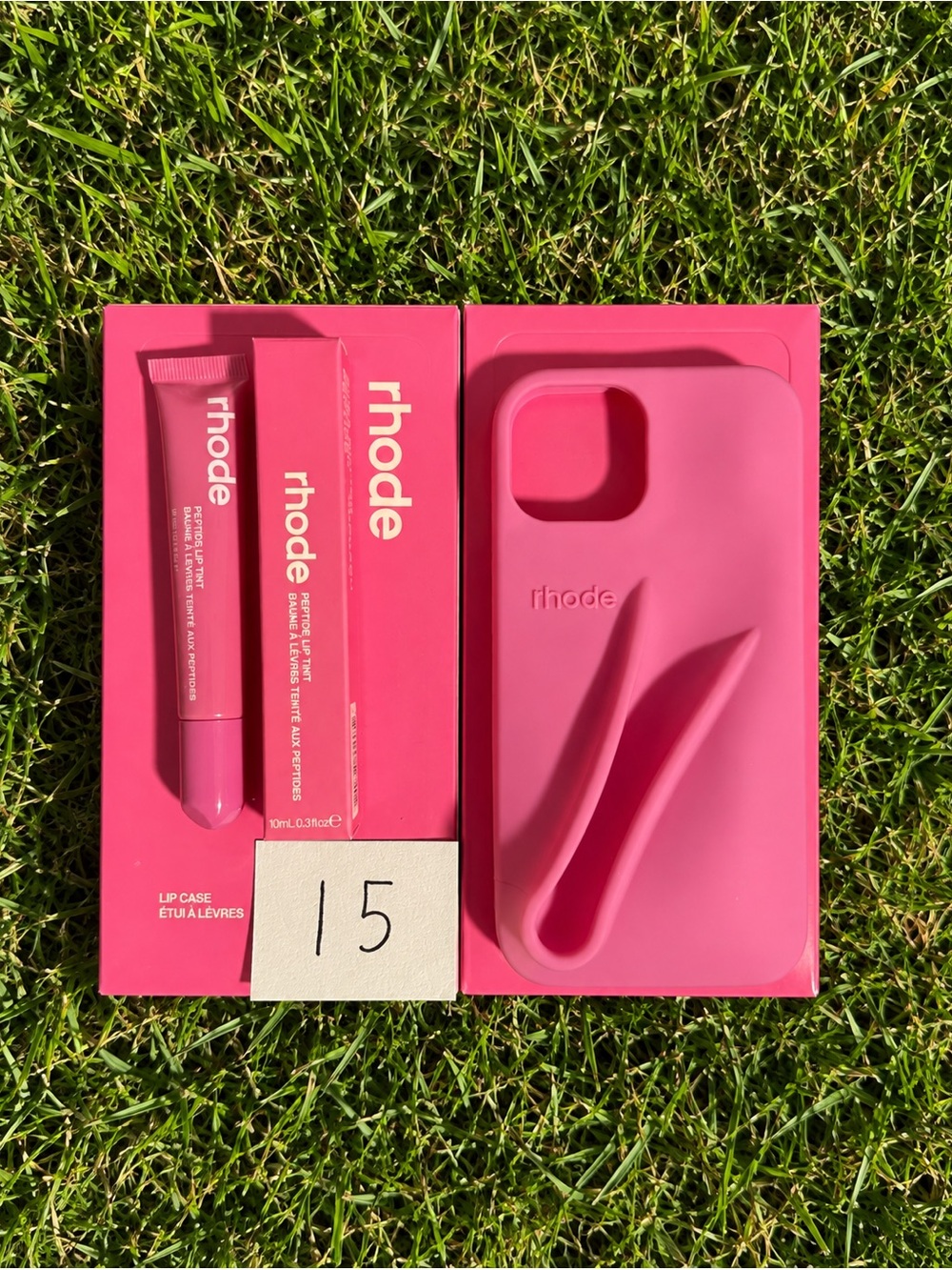 RHODE Hot Pink Phone Case with Matching Lip Balm Set - Picture 2 of 2